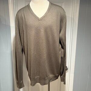 Banana Republic Silk Blend V-Neck Sweater XL-Tall Olive